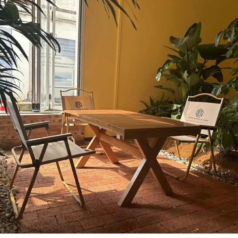 营地酒吧酒馆烧烤店实木厚实蛋卷桌类似餐桌实木桌可定制