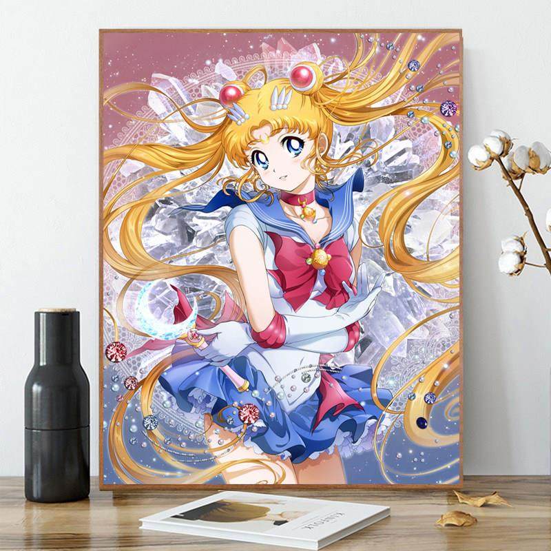 卡通动漫女孩钻石画 画2025新款可爱美少女战 士5d贴钻十字绣卧室,居家布艺,钻石绣,淘宝优惠券,粉丝福利购,淘宝优惠卷