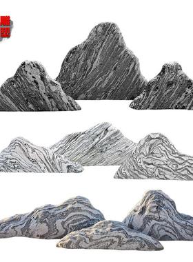 石雕雪浪石切片组合庭院造景自然石景观石假山禅意布景泰山石摆件