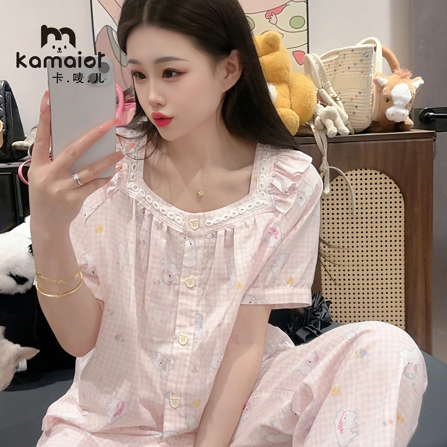 卡唛儿女纯棉2026夏季新款睡衣