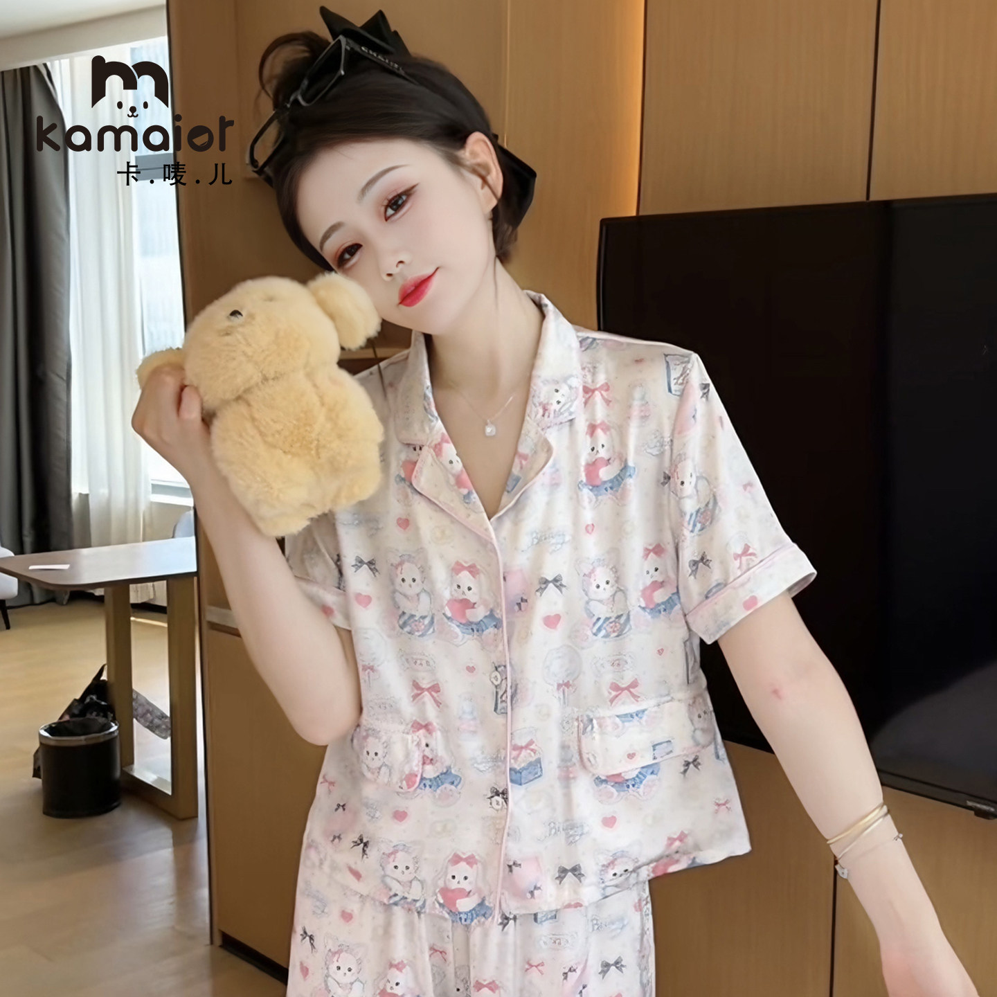 卡唛儿女2026睡衣夏季新款小短款