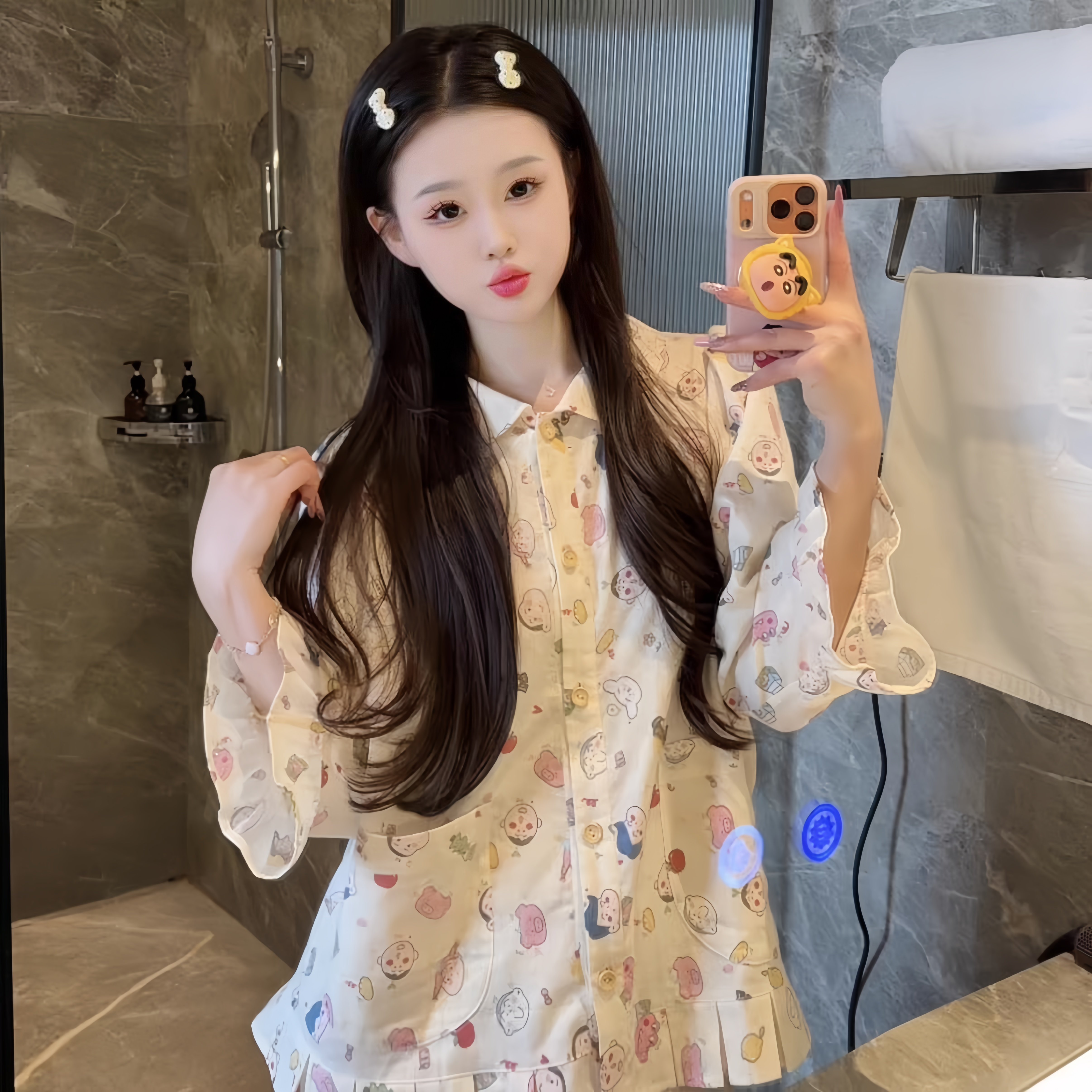 纯棉睡衣女夏季2026新款中袖可爱显瘦蜡笔小新家居服卡通外穿透气