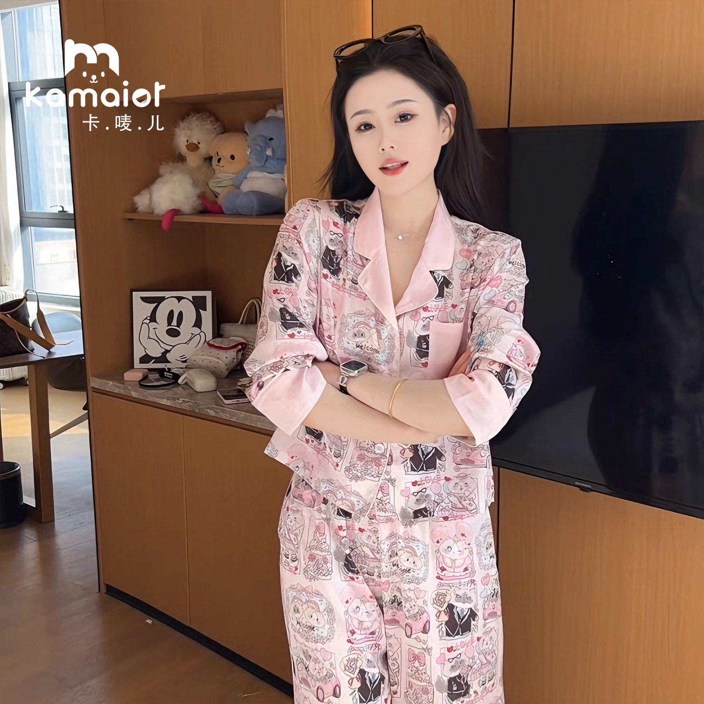 卡唛儿女冰丝2026新款春季睡衣