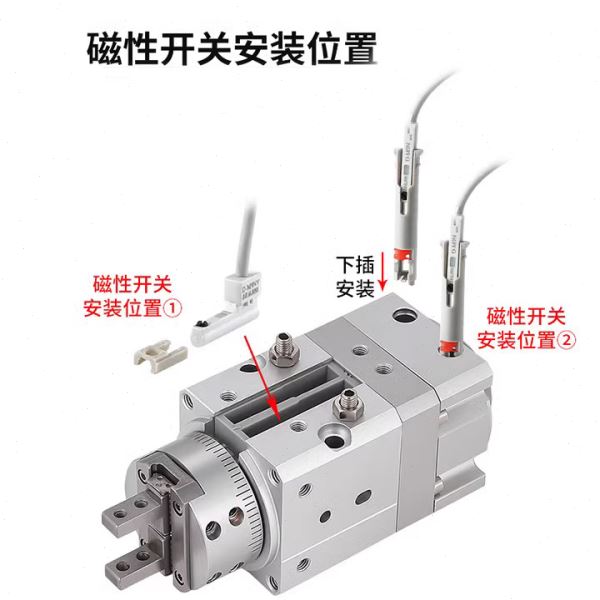 BAOCN摆台旋转夹紧手指气缸MRHQ10-16-20-25旋转摆动90 180度