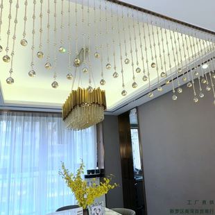 饰挂帘子新款 水晶珠帘客厅玄关隔断帘餐厅卧室门帘卫生间装 免打孔
