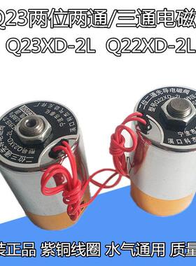 铜Q22XD-2L二位二通Q23XD-2L二位三通先导式电磁阀 220V 24V 380V