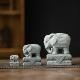 新中式 大象摆件一对石象家居客厅玄关办公室桌面装 饰品创意工艺品