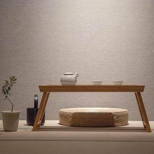 折叠桌榻榻米小茶桌飘窗茶盘家用小型日式 户外便携式 竹制茶托盘
