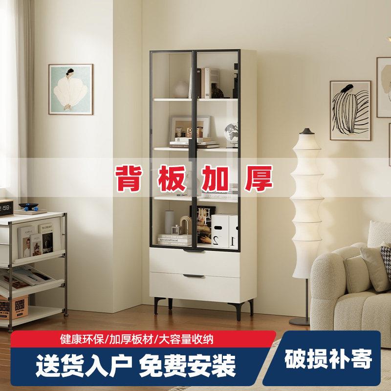 书架置物架落地书柜儿童一体靠墙高中生床头收纳实木不占空间展示