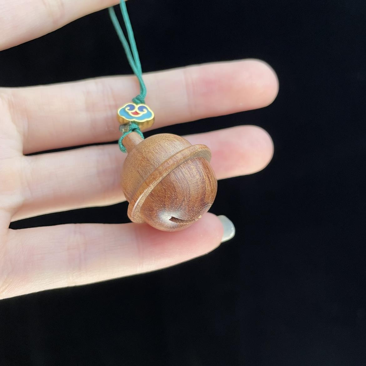 黑花梨木铃铛香囊祥云创意钥匙扣小叮当 挂件扩香瓶男女小礼物