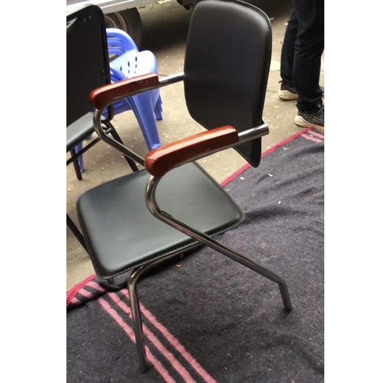 直销 四角电脑办公会议椅 硬皮职员工开会客培训弓形老板椅子