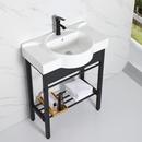 阳台落地式 台盆卫生间洗脸盆不锈钢支架洗漱池 洗手盆台一体成型式