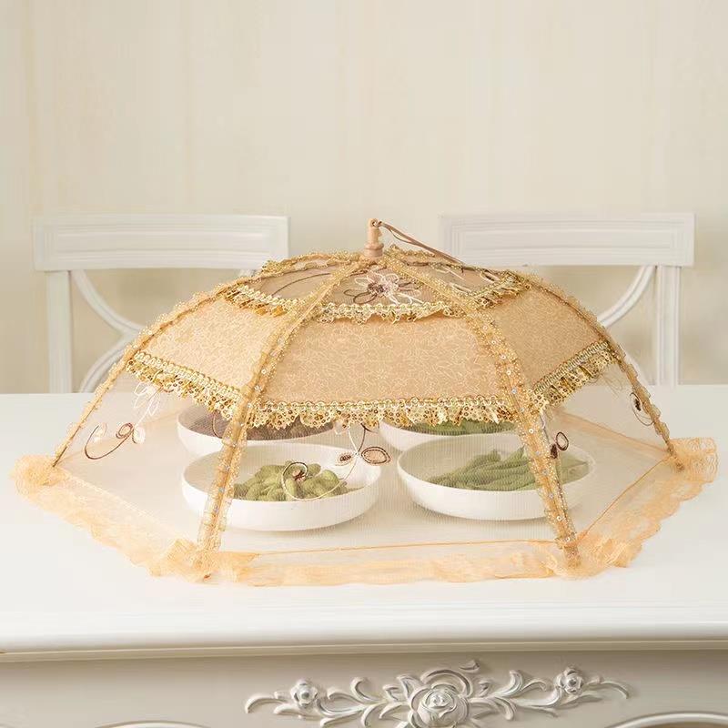 防苍蝇长方形家用饭菜罩子桌盖菜罩可折叠网纱餐桌罩食物遮菜盖伞