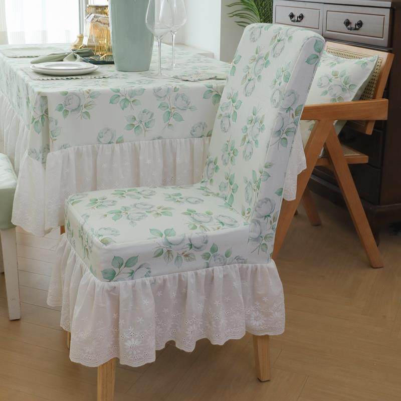 法式复古蕾丝座椅垫餐椅垫拼接田园风ly餐椅套凳子垫子椅子套罩