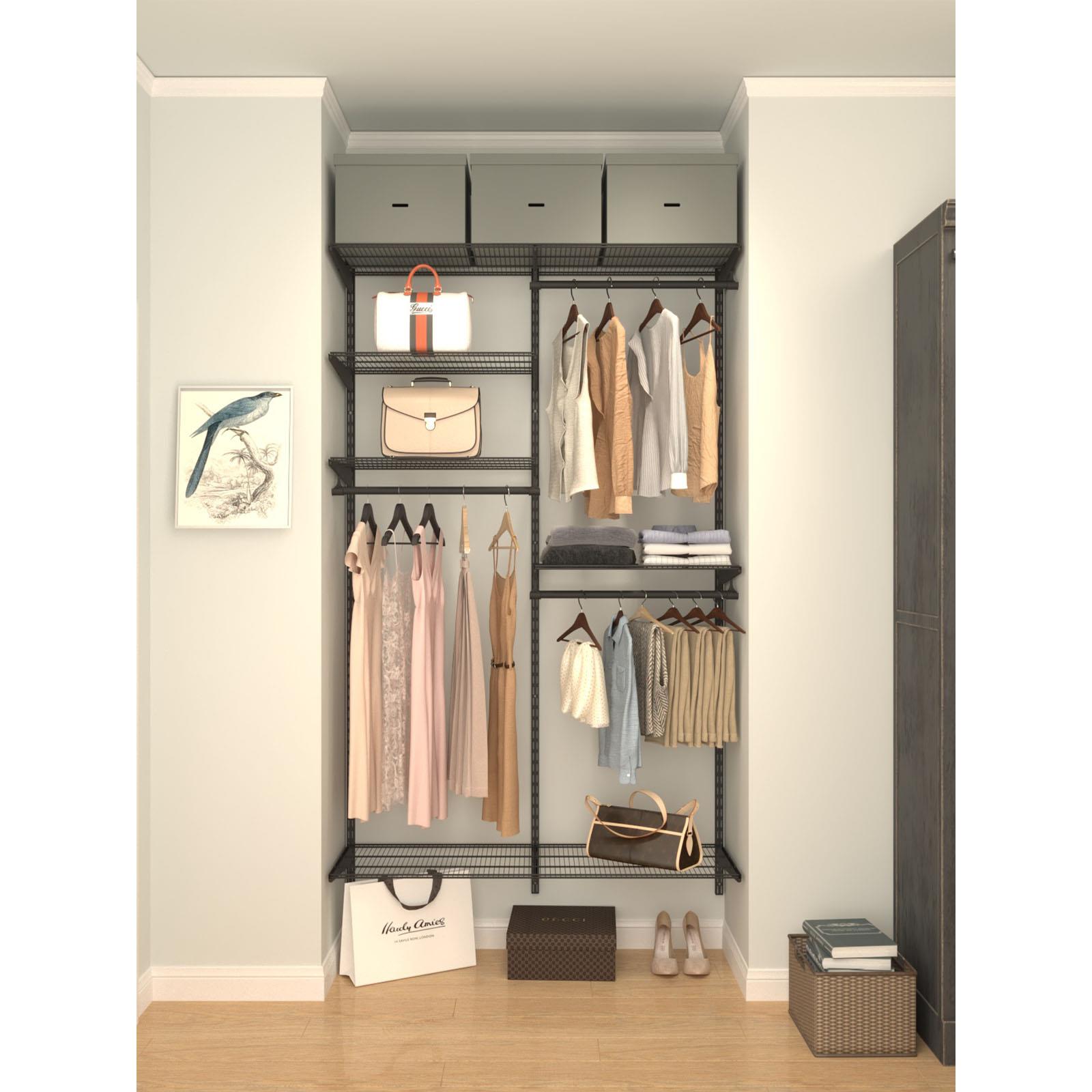 DELILE质黑金属衣柜砌墙低碳钢衣帽架环保置物架材料定制配件简易