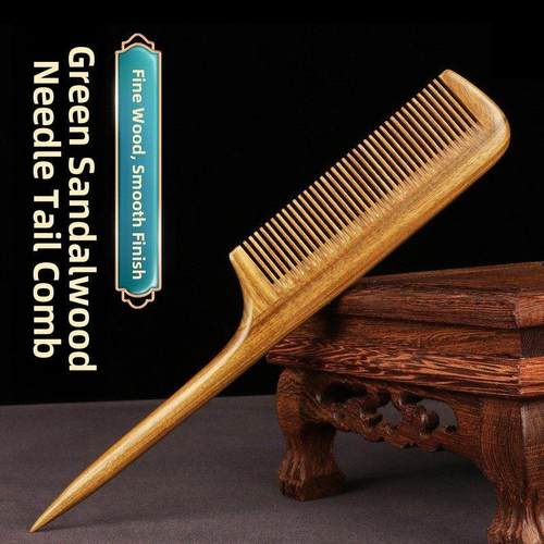 尖尾梳檀香檀木梳子宝宝女孩尖头挑梳分发线儿童长发专用细齿密梳