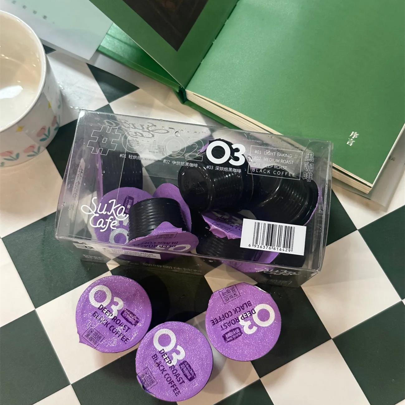 苏卡咖啡速溶美式黑咖啡粉不添加蔗糖浓缩拿铁咖啡低脂健身提神