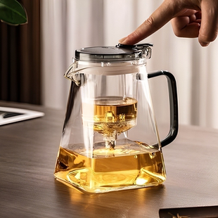 杯泡茶壶过滤冲茶器家用茶壶茶水一键分离茶具滤茶玻璃泡茶杯飘逸