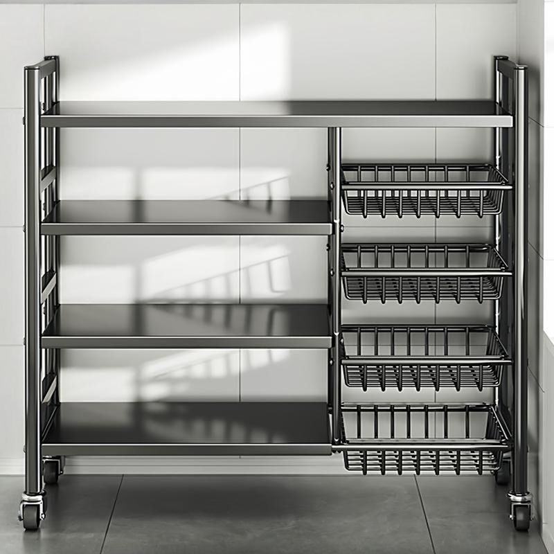厨房置物架落地多层多功能收纳架微波炉烤箱蔬菜篮子货架储物架子