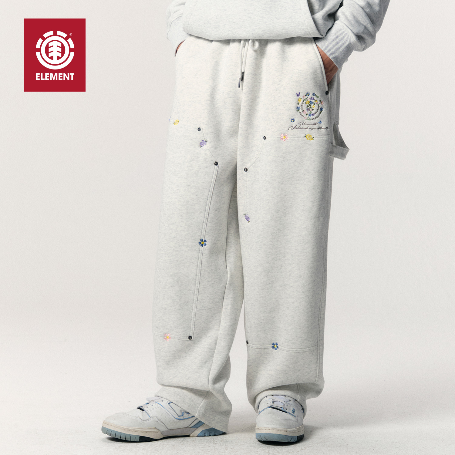 美国ELEMENT滑板直筒阔腿卫裤