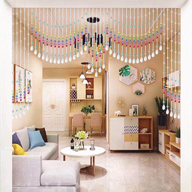 水晶玻璃珠帘客厅装饰玄关隔断帘客厅餐厅欧式卧室阳台家用免打孔