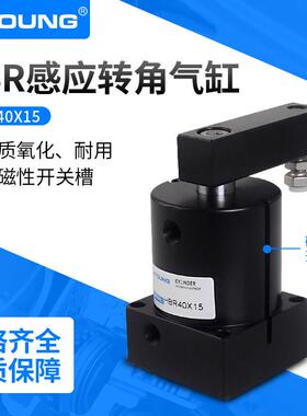 XYOUNG旋转气缸HBR32X15带磁转角气缸HBL25下压夹具气缸HBR63X17