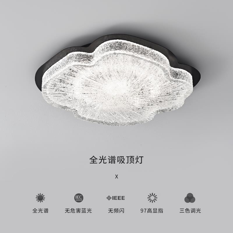 意式极简轻奢卧室灯高级感2025新款设计师树脂护眼主卧房间吸顶灯