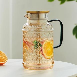 冷泡壶果汁扎壶 冷水壶玻璃耐高温家用大容量凉水壶杯轻奢水具套装