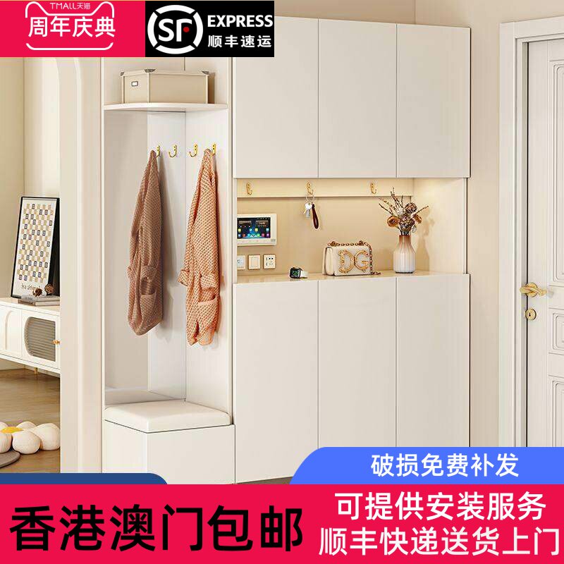 香港包邮入户门鞋柜门口进门靠墙柜子储物柜客厅实木玄关柜现代简
