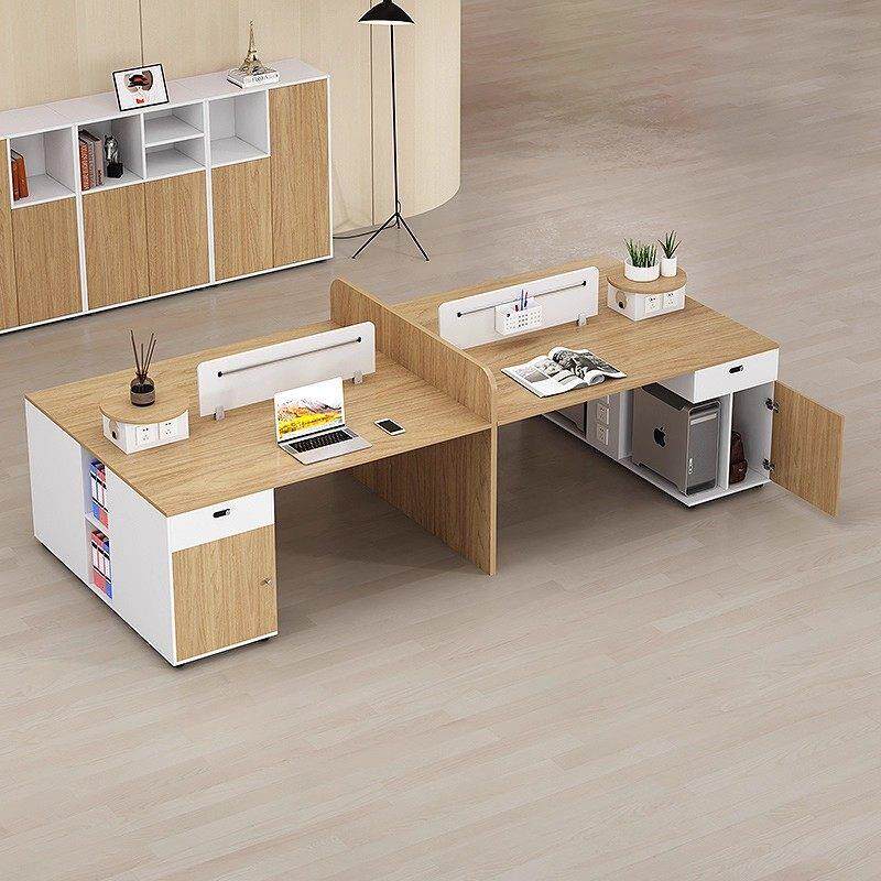 香港包邮职员办公桌椅组合简约现代电脑桌工作台4人2双人位组合办