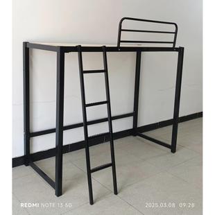 定制无床头床架覆式高架床上层钢架上床下桌铁艺省空间高架双人床