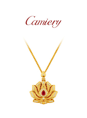 花开见佛莲花项链挂绳高档女吊坠