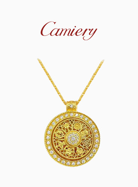 CAMIERY八宝罗盘项链男女同款护身符本命年高级感轻奢小众锁骨链