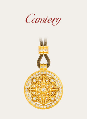 CAMIERY【非遗古法】十字杵罗盘项链男女生肖护身镀24K金加厚防水