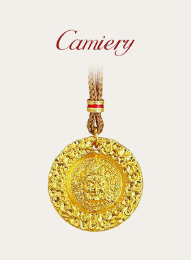 CAMIERY【新店福利】24K真金镀金 黄财神吊坠项链 气质百搭保色