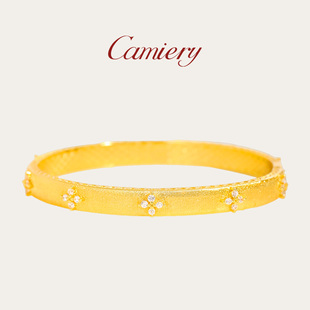 CAMIERY古法传承金拉丝镶嵌手镯轻奢小众精致日常百搭叠戴手饰