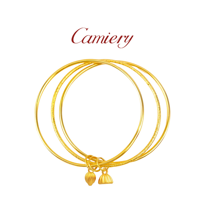CAMIERY百搭叠戴三生三世莲蓬手镯气质复古好看轻奢小众精致手镯