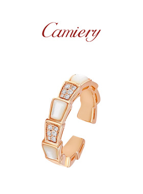 CAMIERY 时尚新款 鱼骨戒指手工小众设计款戒指 高级感不掉色戒指