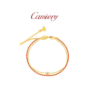 CAMIERY西太后本命年红绳双层吊坠手链女生轻奢小众精致高级感