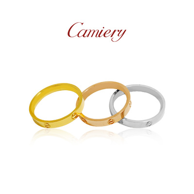 钛钢不掉色戒指叠戴情侣对戒