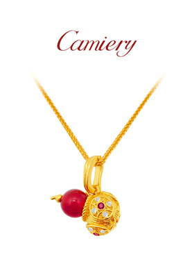 CAMIERY新年贺岁葫芦项链女款2025新款高级感轻奢小众配饰毛衣链