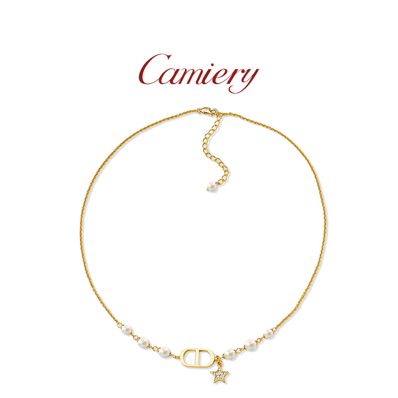 CAMIERY 简约小众ins风CD单层项链女款项链轻奢小众精致高级感