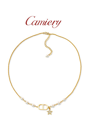 CAMIERY 简约小众ins风CD单层项链女款项链轻奢小众精致高级感
