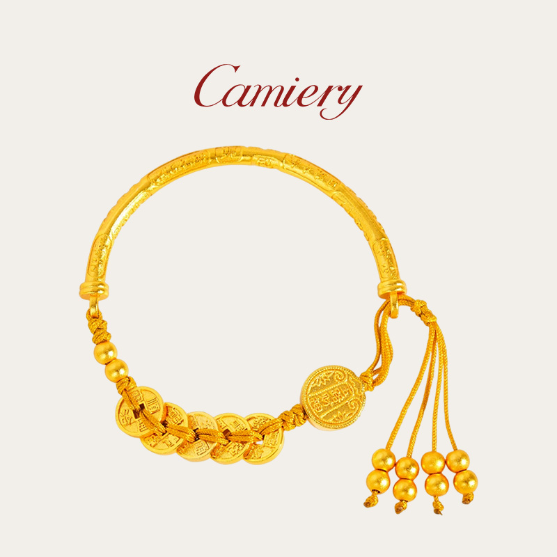 CAMIERY【新店福利】财神半镯手链 镀24K金 招财好运保色气质百搭