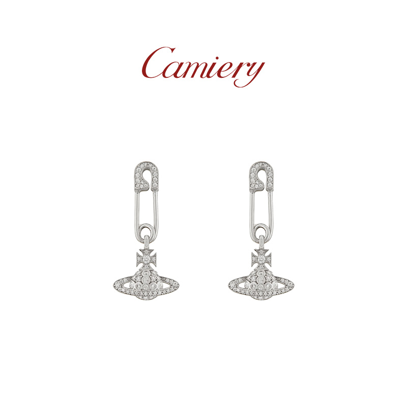CAMIERY 西太后经典土星别针耳钉日常精致百搭高级感轻奢小众耳钉