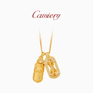 CAMIERY韦雪同款24k镀金 貔貅金刚杵项链招财好运 送礼必备