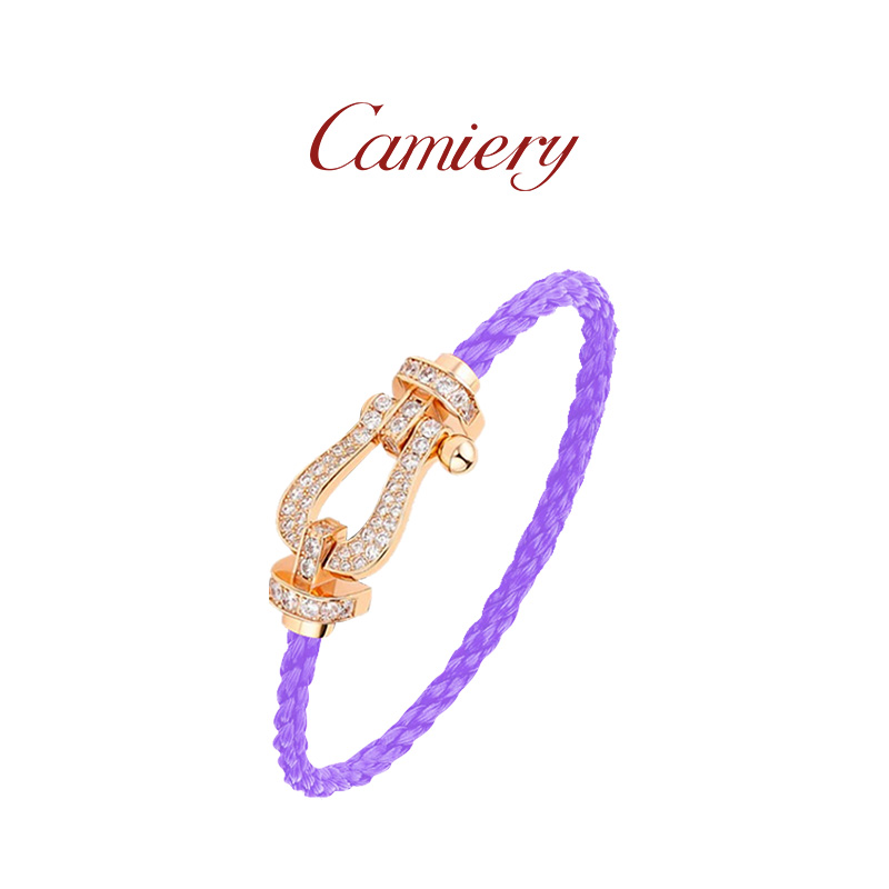 CAMIERY【新店冲量】紫绳马蹄扣手链 镀18K金 高级感 遇水不褪色