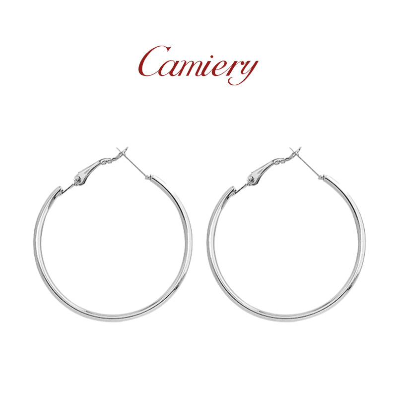 S925银耳环耳圈素圈轻奢高级感