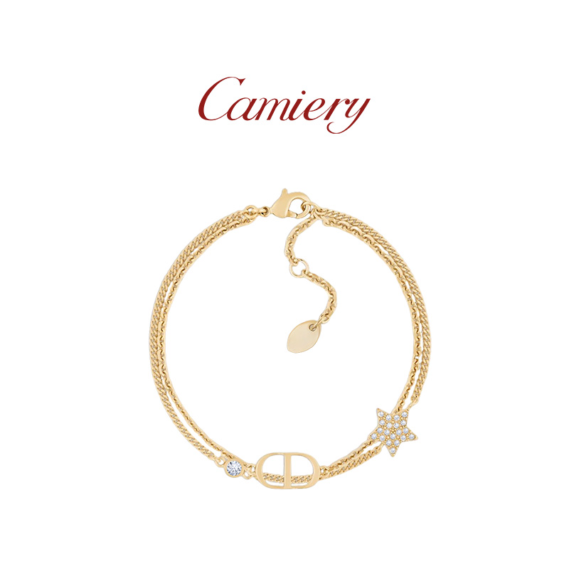 CAMIERY【新店福利】镀18K金 CD双层手链 小众ins风气质百搭保色