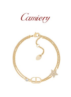 CAMIERY【新店福利】镀18K金 CD双层手链 小众ins风气质百搭保色